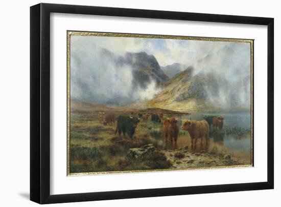 By Loch Treachlan, Glencoe, Morning Mists, 1907 (Oil on Canvas)-Louis Bosworth Hurt-Framed Giclee Print