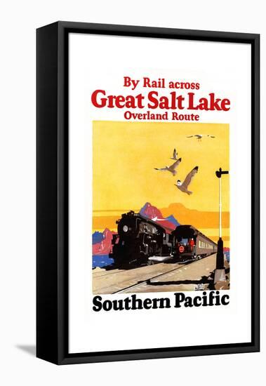 By Rail Across The Greal Salt Lake, Overland Route.-Maurice Logan-Framed Stretched Canvas