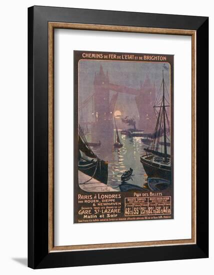 By Rail and Sea from Paris to Brighton or London Featuring the Thames and Tower Bridge-René Péan-Framed Photographic Print