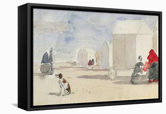 By the Bathing Machines, 1866-Eugène Boudin-Framed Premier Image Canvas