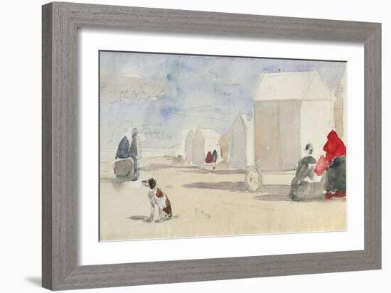 By the Bathing Machines, 1866-Eugène Boudin-Framed Giclee Print