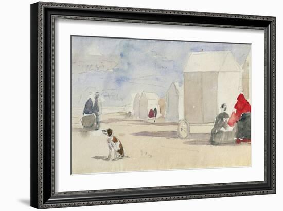 By the Bathing Machines, 1866-Eugène Boudin-Framed Giclee Print