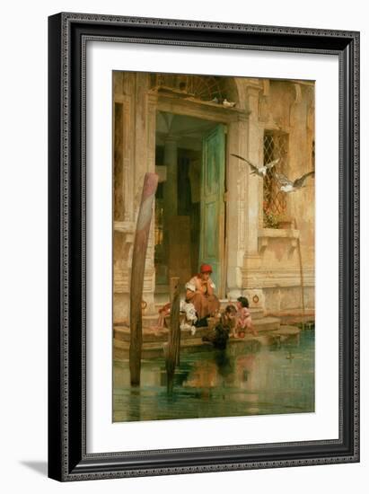 By the Canal, Venice-Marcus Stone-Framed Giclee Print
