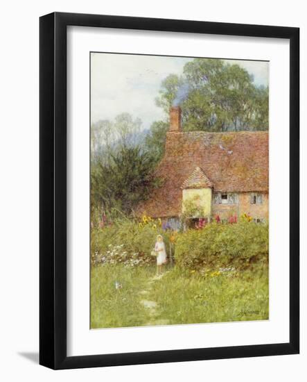 By the Cottage Gate-Helen Allingham-Framed Giclee Print