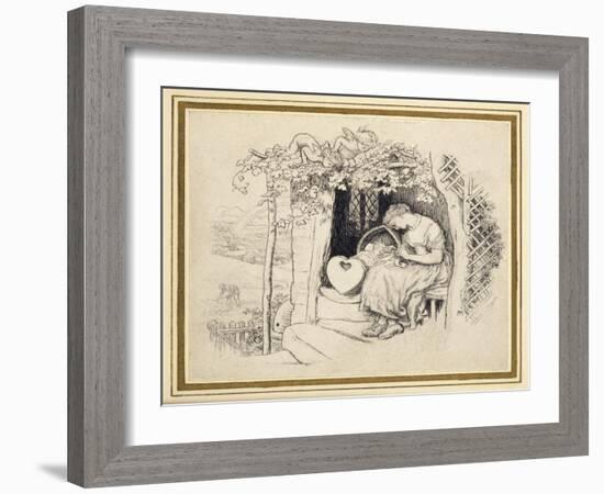 By the Cradle-Arthur Hughes-Framed Giclee Print