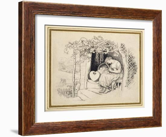 By the Cradle-Arthur Hughes-Framed Giclee Print