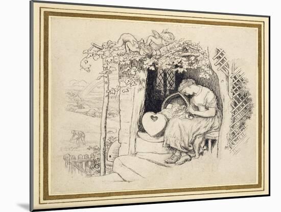 By the Cradle-Arthur Hughes-Mounted Giclee Print