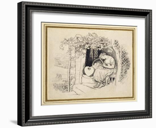 By the Cradle-Arthur Hughes-Framed Giclee Print