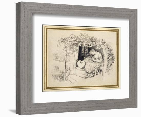 By the Cradle-Arthur Hughes-Framed Premium Giclee Print