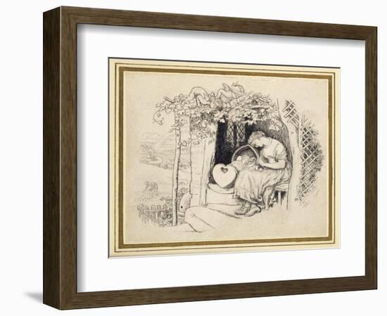 By the Cradle-Arthur Hughes-Framed Premium Giclee Print