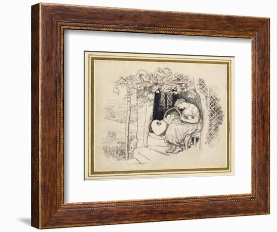 By the Cradle-Arthur Hughes-Framed Premium Giclee Print