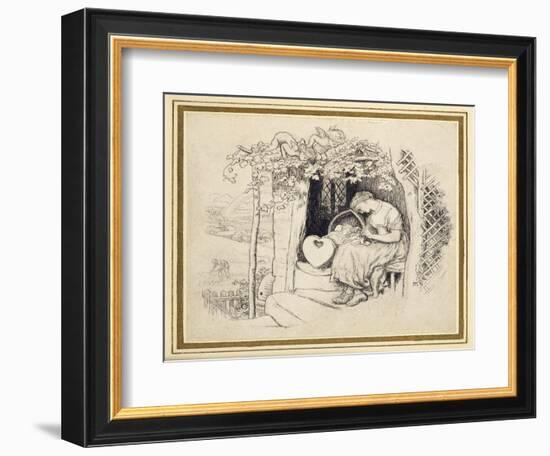 By the Cradle-Arthur Hughes-Framed Premium Giclee Print