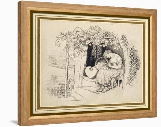 By the Cradle-Arthur Hughes-Framed Premier Image Canvas