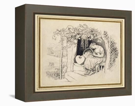 By the Cradle-Arthur Hughes-Framed Premier Image Canvas