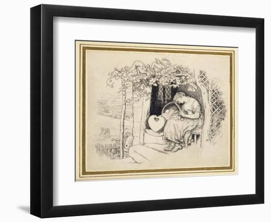 By the Cradle-Arthur Hughes-Framed Giclee Print