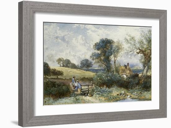 By the Duck Pond-Myles Birket Foster-Framed Giclee Print