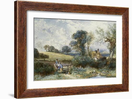 By the Duck Pond-Myles Birket Foster-Framed Giclee Print