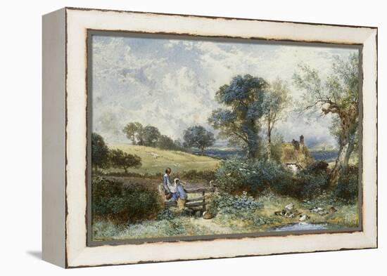 By the Duck Pond-Myles Birket Foster-Framed Premier Image Canvas