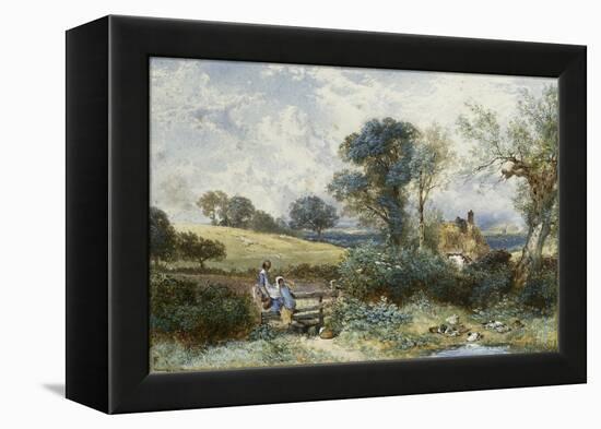 By the Duck Pond-Myles Birket Foster-Framed Premier Image Canvas