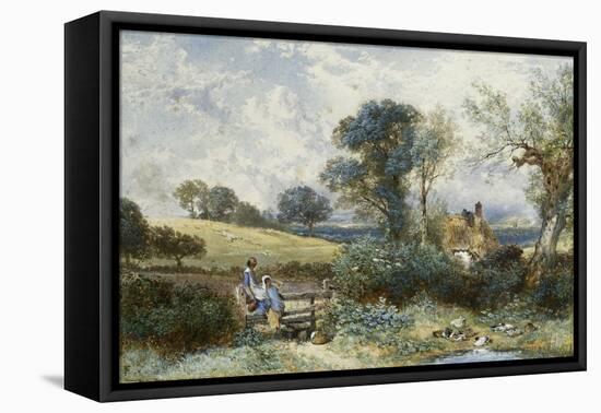 By the Duck Pond-Myles Birket Foster-Framed Premier Image Canvas