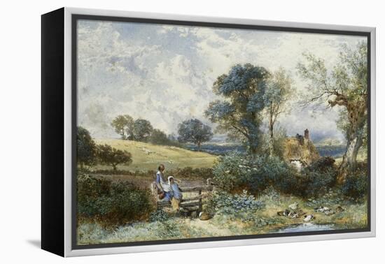 By the Duck Pond-Myles Birket Foster-Framed Premier Image Canvas