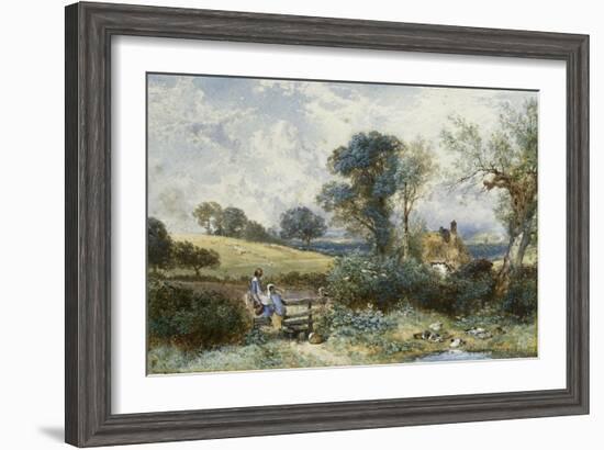 By the Duck Pond-Myles Birket Foster-Framed Giclee Print