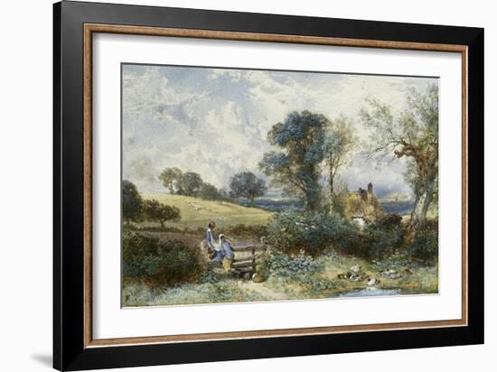 By the Duck Pond-Myles Birket Foster-Framed Giclee Print