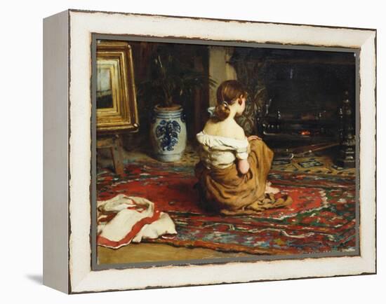 By the Fireside, 1878-Frank Holl-Framed Premier Image Canvas
