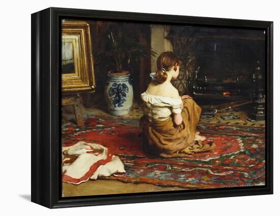 By the Fireside, 1878-Frank Holl-Framed Premier Image Canvas