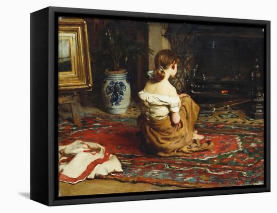 By the Fireside, 1878-Frank Holl-Framed Premier Image Canvas