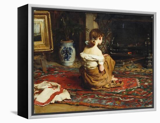 By the Fireside, 1878-Frank Holl-Framed Premier Image Canvas