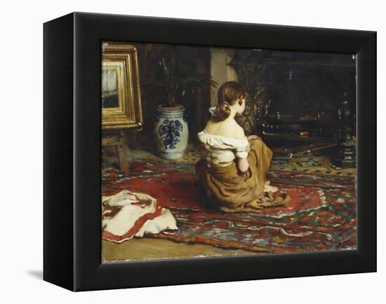 By the Fireside, 1878-Frank Holl-Framed Premier Image Canvas