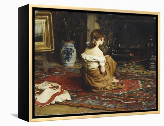 By the Fireside, 1878-Frank Holl-Framed Premier Image Canvas