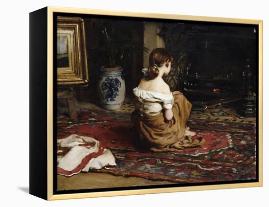 By the Fireside, 1878-Frank Holl-Framed Premier Image Canvas