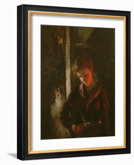 By the Fireside-Frank Bramley-Framed Giclee Print