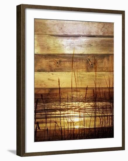 By The Grass Sunset Wood-Gail Peck-Framed Photo