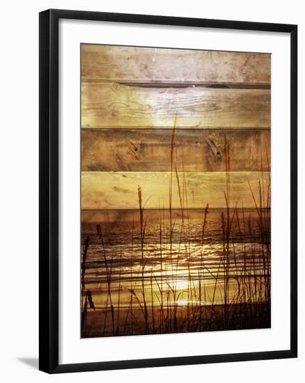 By The Grass Sunset Wood-Gail Peck-Framed Photo