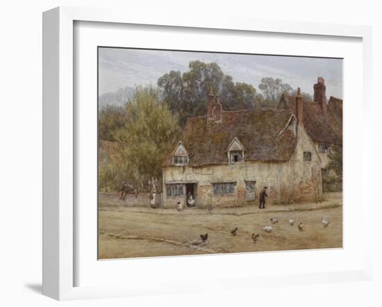 By the Old Cottage-Helen Allingham-Framed Giclee Print