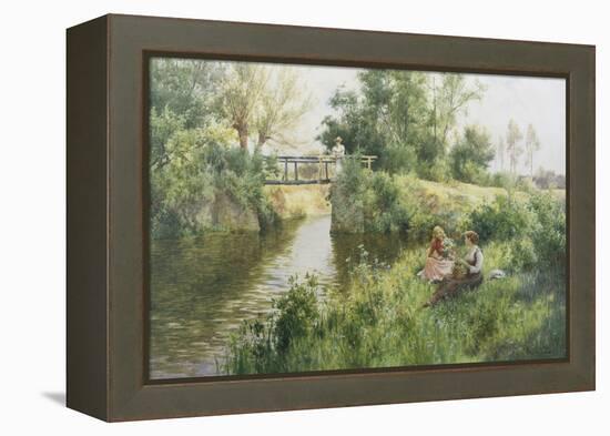 By the Old Post Bridge-Alfred Augustus Glendenning-Framed Premier Image Canvas