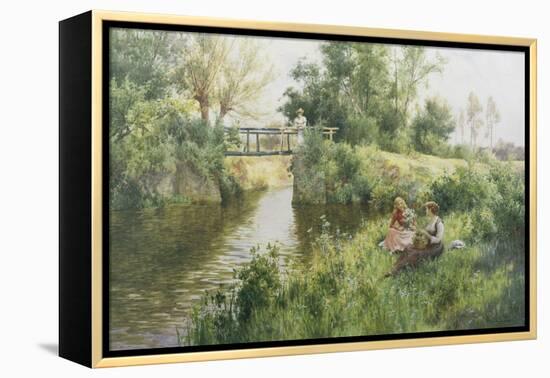 By the Old Post Bridge-Alfred Augustus Glendenning-Framed Premier Image Canvas