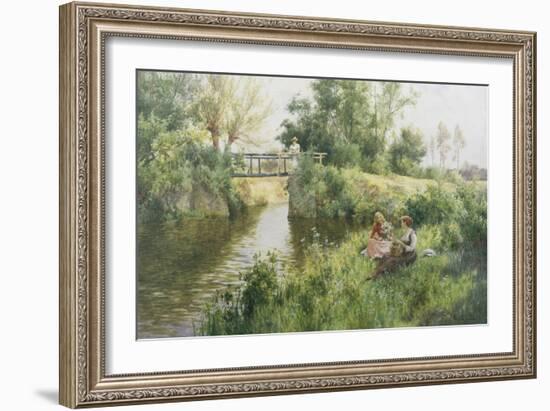 By the Old Post Bridge-Alfred Augustus Glendenning-Framed Giclee Print