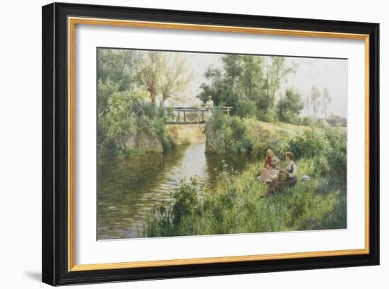 By the Old Post Bridge-Alfred Augustus Glendenning-Framed Giclee Print