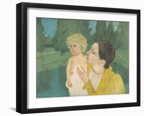 By the Pond, c.1896-Mary Stevenson Cassatt-Framed Giclee Print