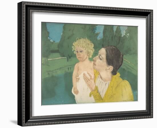 By the Pond, c.1896-Mary Stevenson Cassatt-Framed Giclee Print