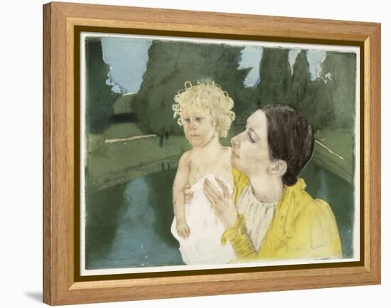 By the Pond, C.1898-Mary Cassatt-Framed Premier Image Canvas