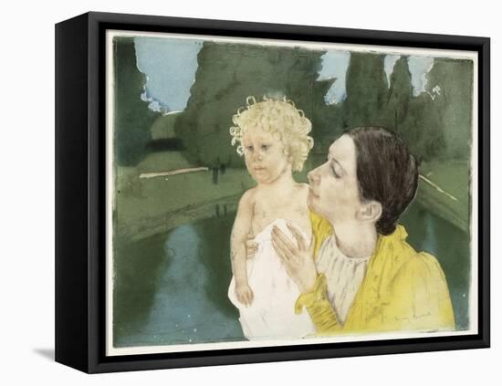 By the Pond, C.1898-Mary Cassatt-Framed Premier Image Canvas