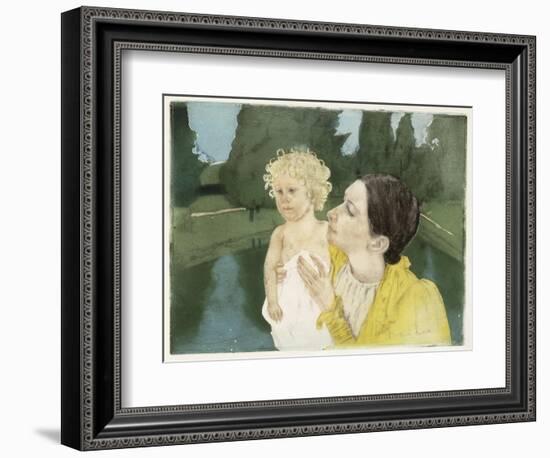 By the Pond, C.1898-Mary Cassatt-Framed Giclee Print