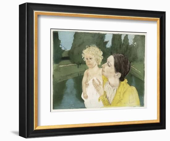 By the Pond, C.1898-Mary Cassatt-Framed Giclee Print