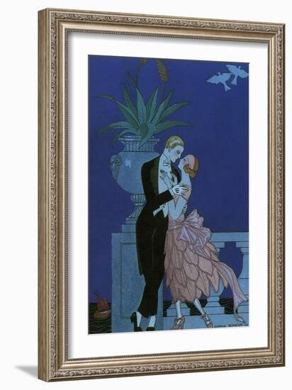 By the Railing, 1921-Georges Barbier-Framed Giclee Print