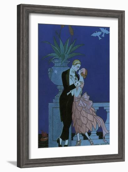 By the Railing, 1921-Georges Barbier-Framed Giclee Print